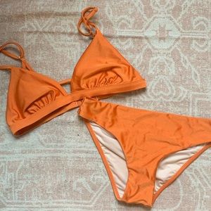 brand new orange shimmer bikini